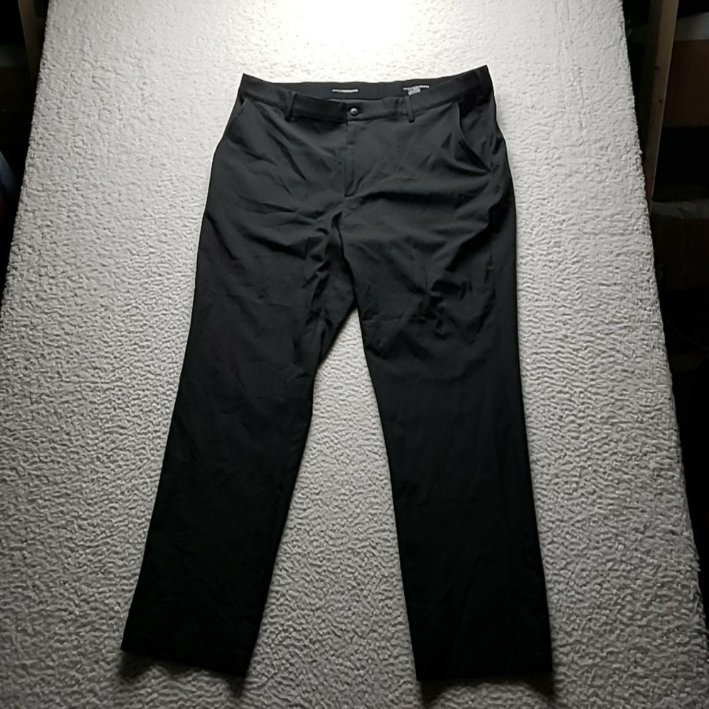 Greg Norman Dress Pants Mens 40x32 Black Microfiber Flat Front Stretch Casual